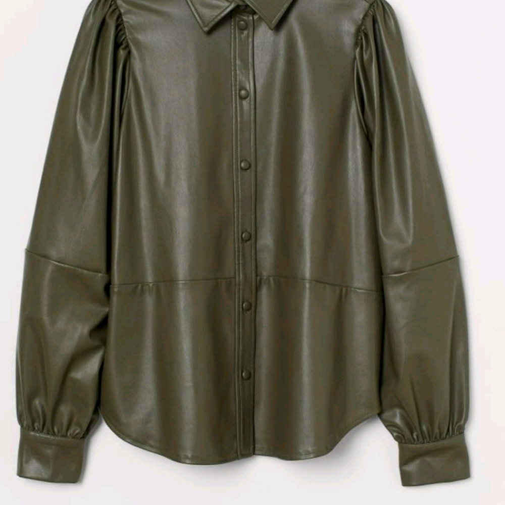 NEW, H&M, Faux Leather Shirt